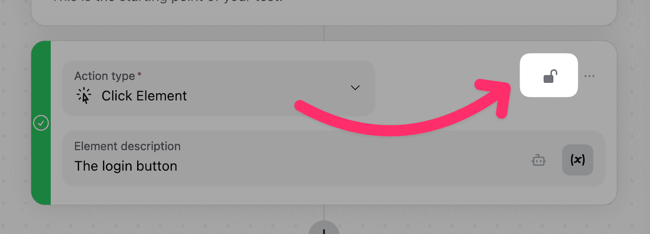 Lock icon for freezing the instruction