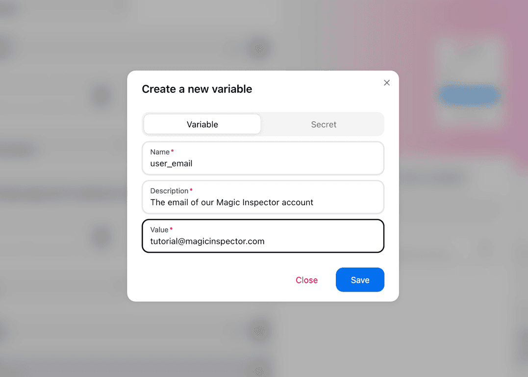 Creating variable