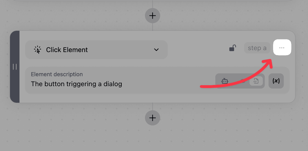 Action options menu showing version selector